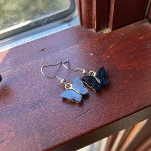 Black butterfly earrings